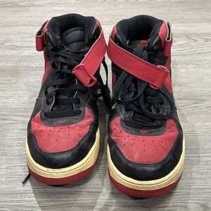 Nike Air Force 1 Mid Bred Men Sneaker 315123-029 Black Red Leather AF1 Size 11.5